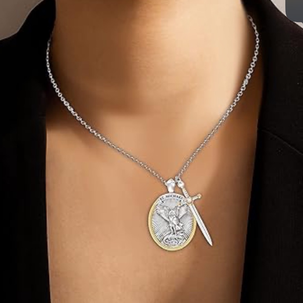 Silver and Gold Pendant Necklace